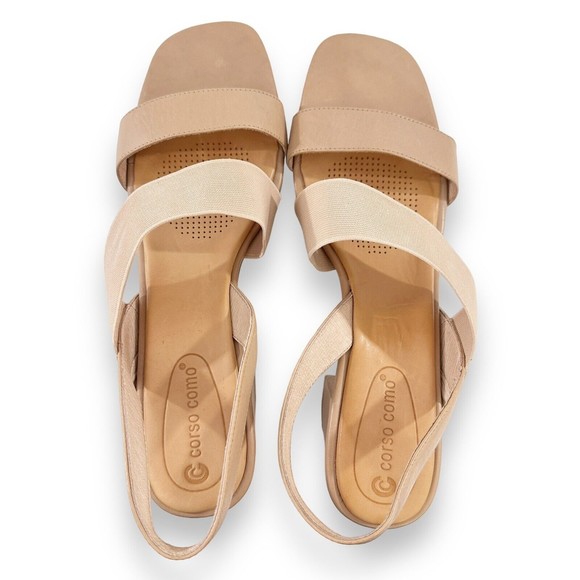 Corso Como Sandals Dress Shoe Size 11 Hally 2 Slingback Tan Nude Leather Neutral - Picture 7 of 11